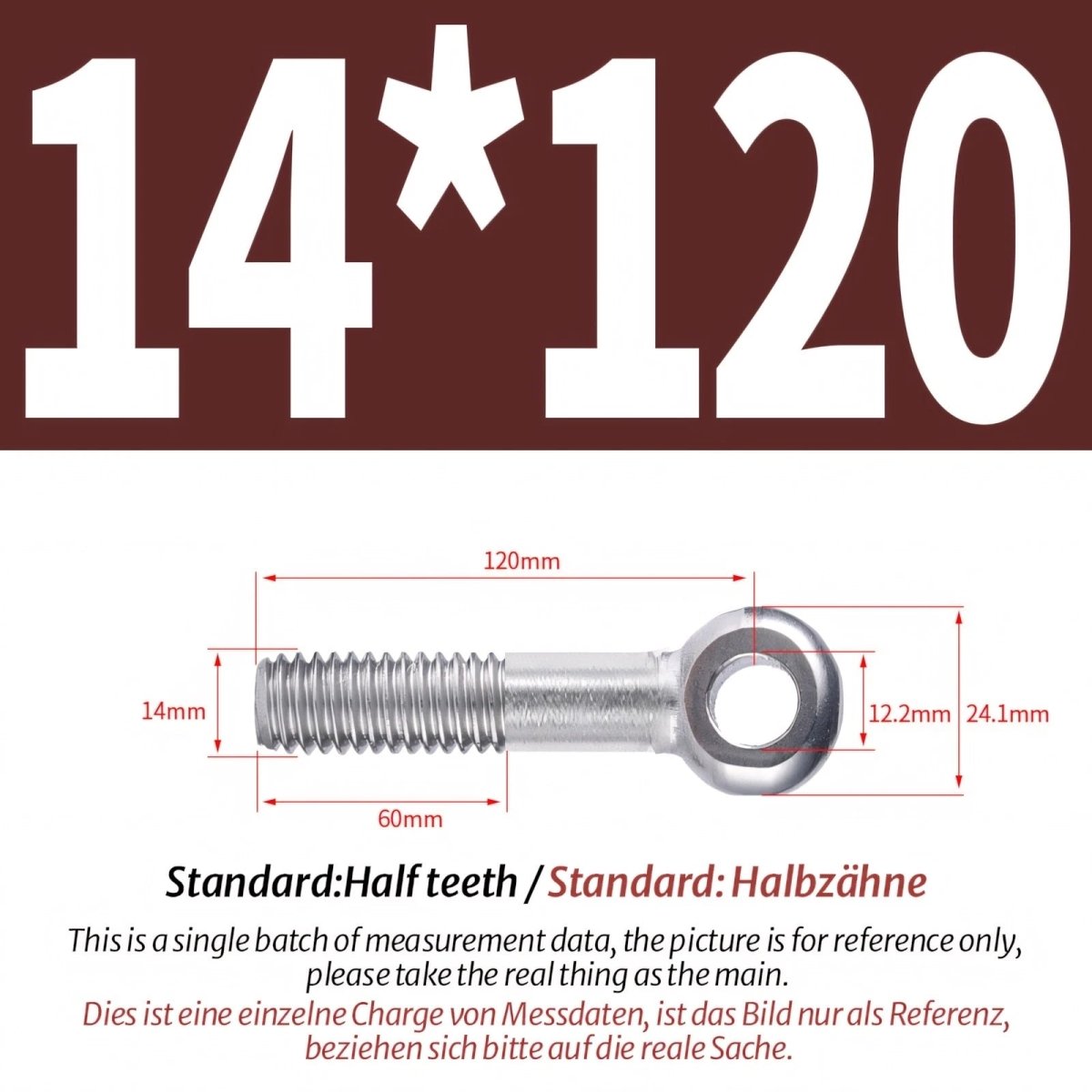 M12 M14 Stainless Steel Eye Bolts – Threaded Ring for Catenary Wire & Hanging - HomeDIYer