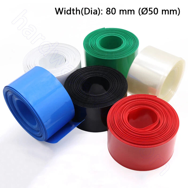 PVC Heat Shrink Tubing 7–130mm | RC Battery, LiPo, NiMH, NiCd Wire Wrap