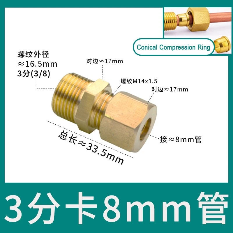 Brass Male Thread Compression Fittings – Circular, Conical & Double Ring, 1/8" to 1/2"