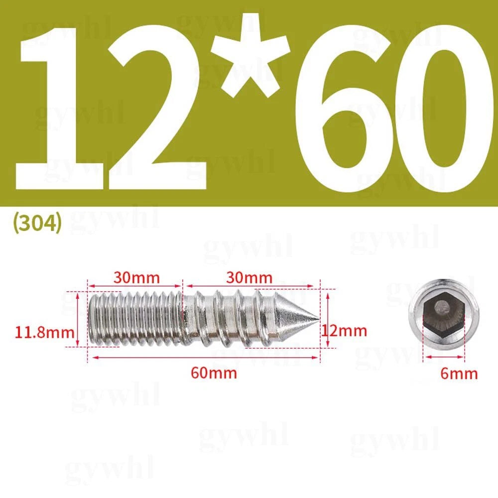 Wood To Metal Dowels Double Ended Threaded Furniture Screws M3 M4 M5 M6 8 10 M12