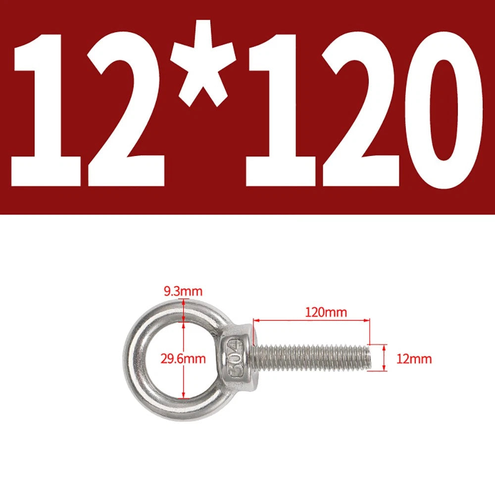 A2 Stainless Steel Eye Bolts DIN 580 — M10 M12 M14 M16 M18 M20 M24 Lifting Ring Bolt