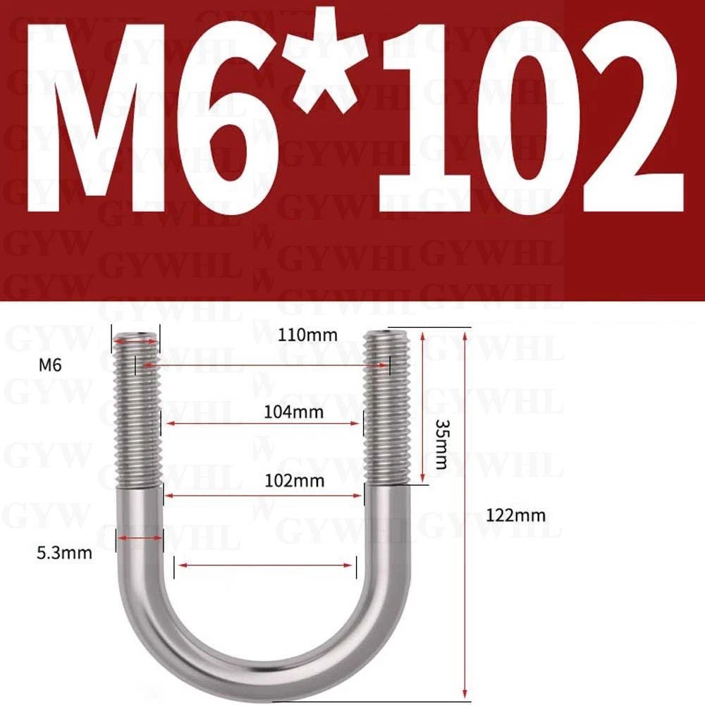 Marine Grade Round Bend U - Bolts — A2 & A4 Stainless Steel, M6 to M20 - HomeDIYer