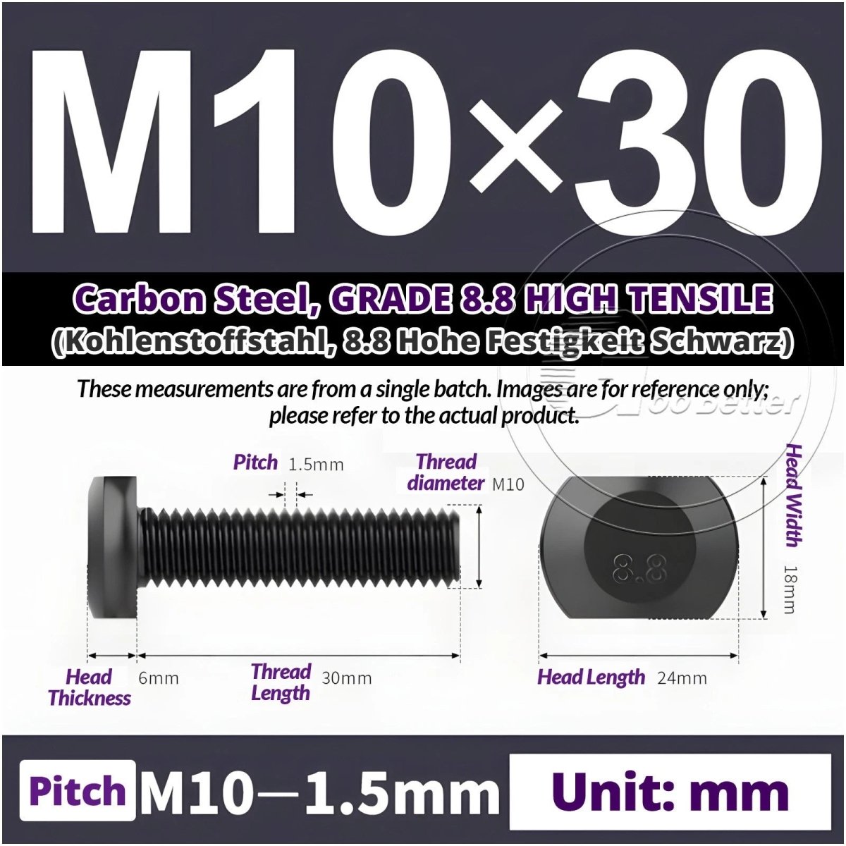 T - Slot Bolts M6 to M20 | Grade 8.8 High Tensile | T - Track Bolts 16mm–500mm - HomeDIYer