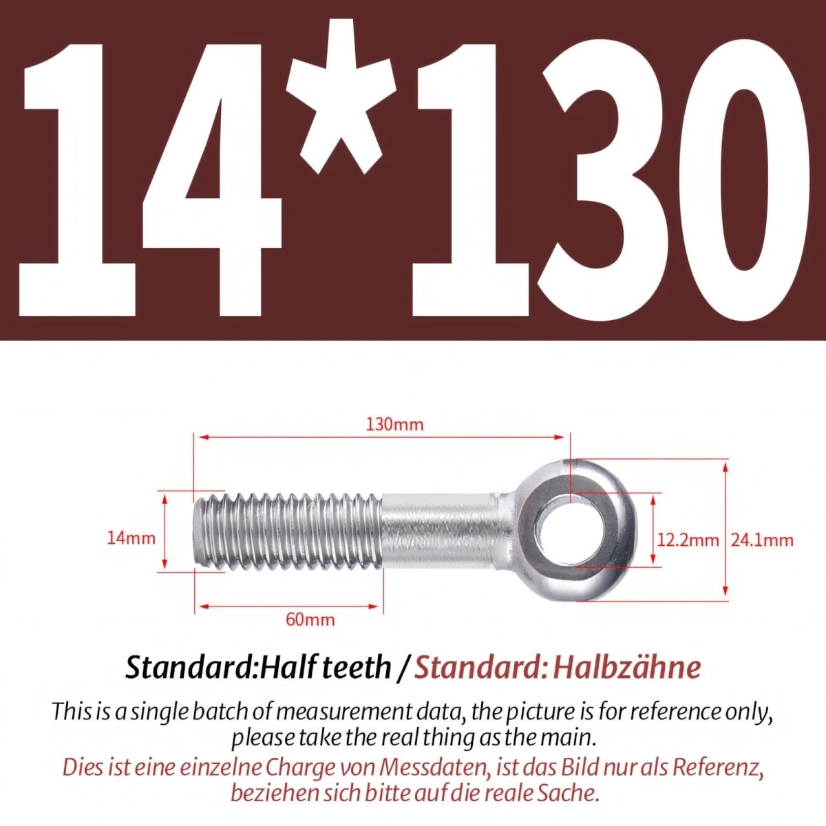 M12 M14 Stainless Steel Eye Bolts – Threaded Ring for Catenary Wire & Hanging - HomeDIYer