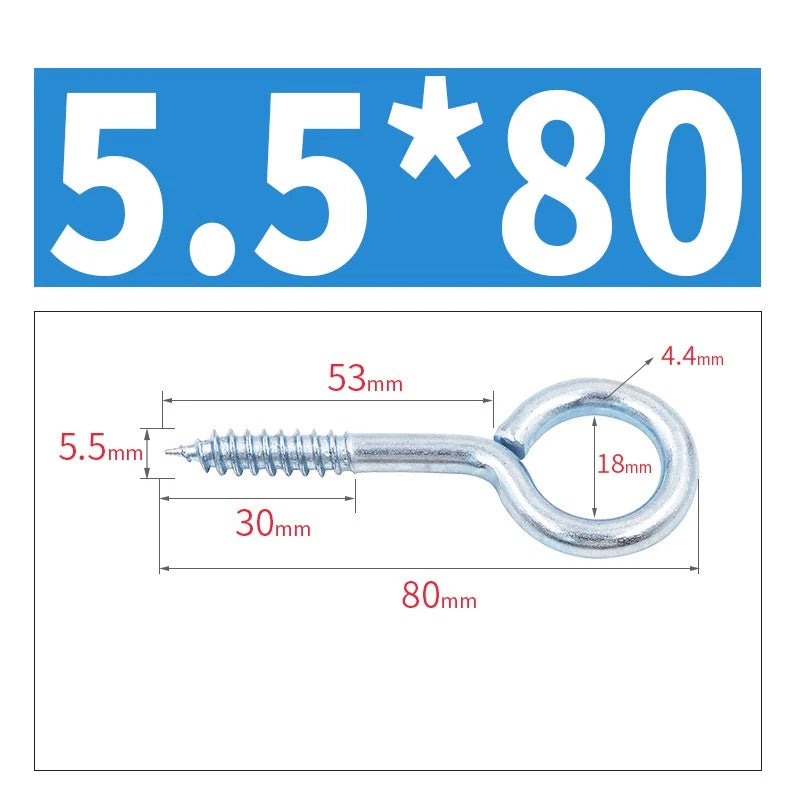 Screw-In Hooks & Eye Hooks — Galvanized, Nickel, Copper & Stainless, 1.1mm–8.6mm