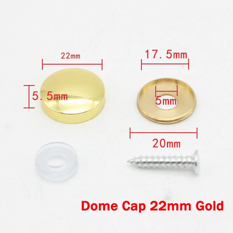 Mirror Screws Cap – Brass Chrome Decorative Cover Caps (10mm to 25mm) for Glass & Furniture – Silver/Gold
