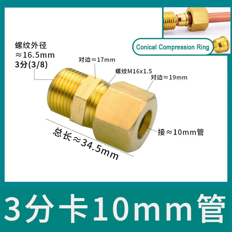 Brass Male Thread Compression Fittings – Circular, Conical & Double Ring, 1/8" to 1/2"