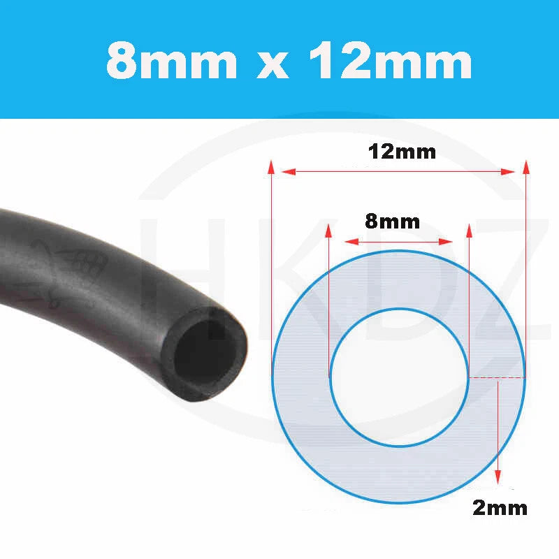 Black Fluorine Rubber Tube Fuel Hose-Engine Petrol,Oil Line Fuel Pipe ID 1 -32mm