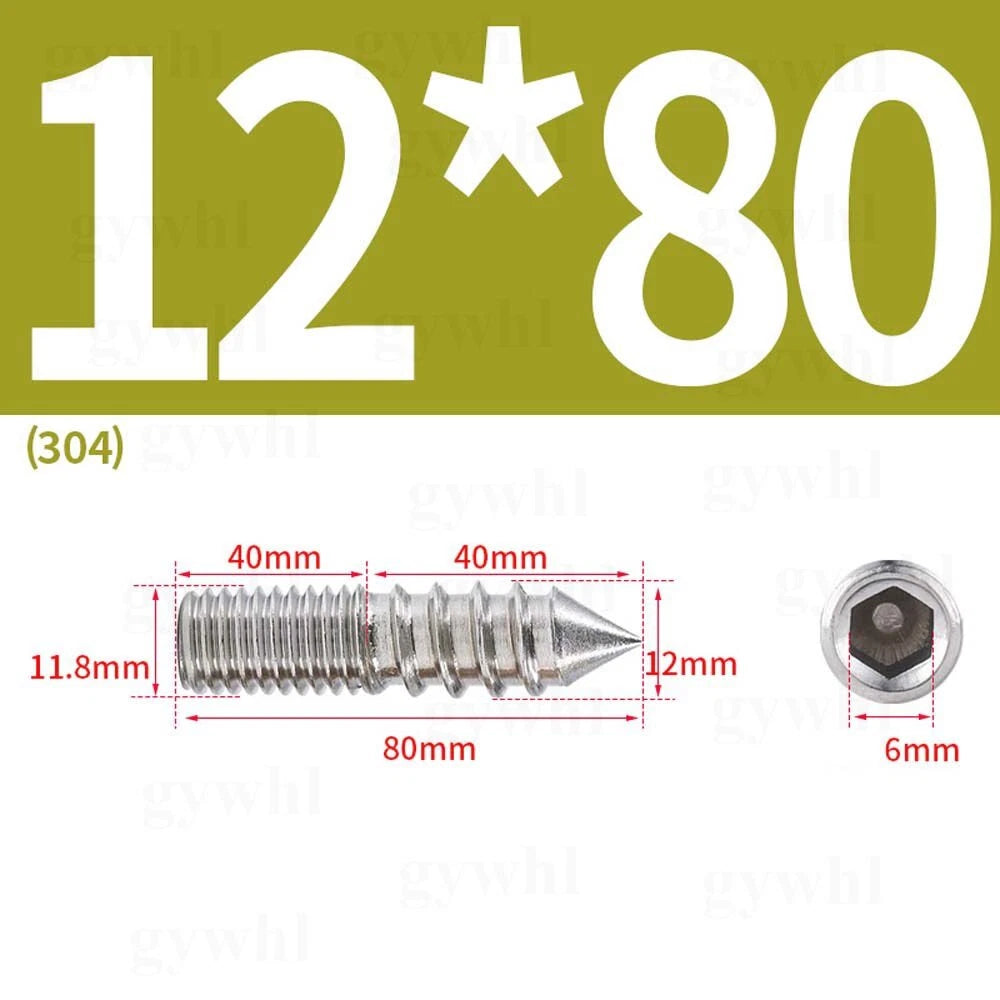 Wood To Metal Dowels Double Ended Threaded Furniture Screws M3 M4 M5 M6 8 10 M12