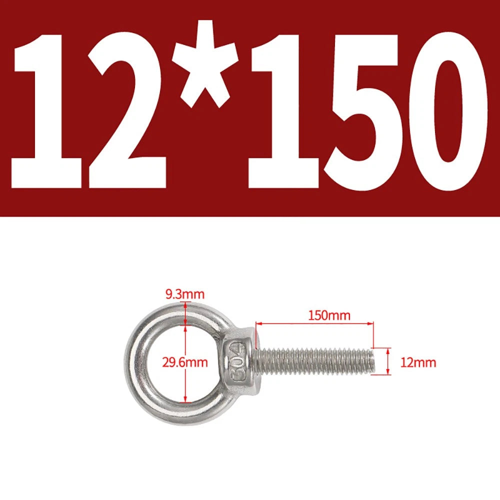 A2 Stainless Steel Eye Bolts DIN 580 — M10 M12 M14 M16 M18 M20 M24 Lifting Ring Bolt