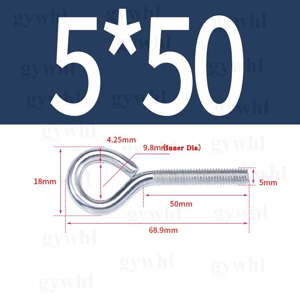 Galvanised Eye Screws Hooks Eye Bolts Closed Screws Rod Stainless Threaded Rings