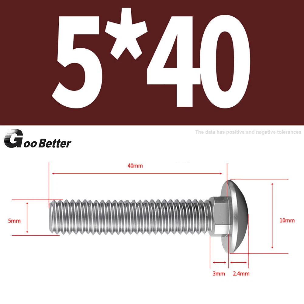 M4–M12 Carriage Bolts A2 Stainless Steel | Cup Square Neck Screws