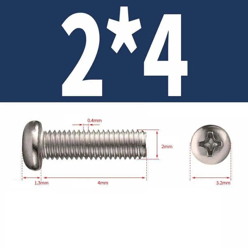 Phillips Pan Head Machine Screws M1.0–M6 | Nickel-Plated