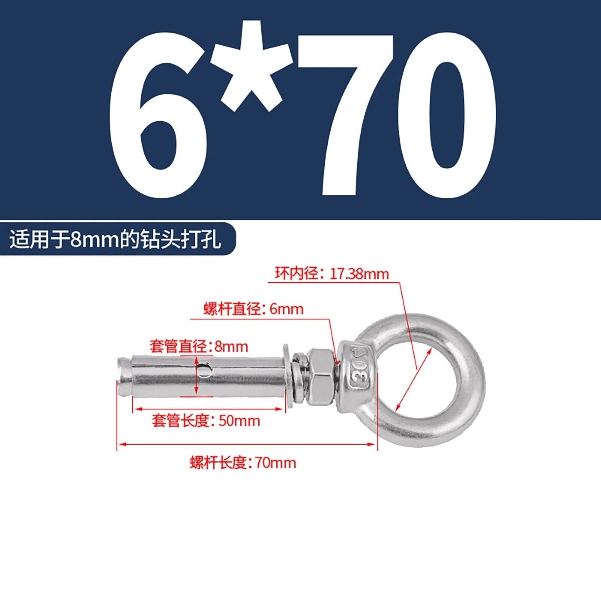 Heavy Duty Eye Bolt Shield Anchor Expansion Bolts — Closed Hook, Eye & Triangular Head - HomeDIYer