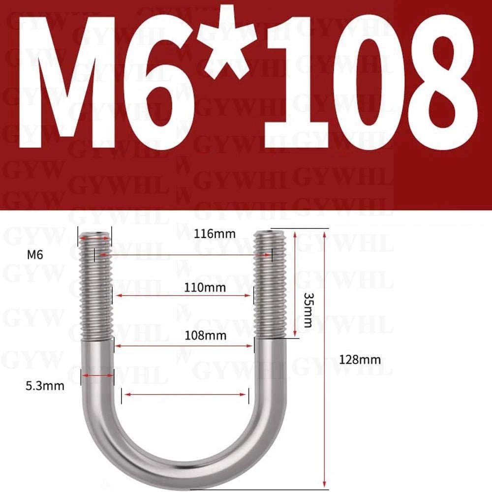 Marine Grade Round Bend U - Bolts — A2 & A4 Stainless Steel, M6 to M20 - HomeDIYer