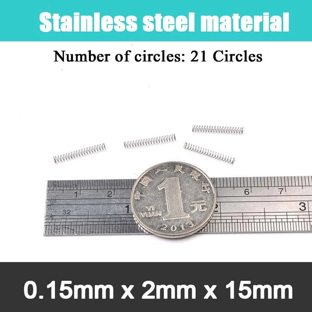 10Pcs 0.15mm WireDia 304 Stainles Steel Compression Spring Pressure Small Spring