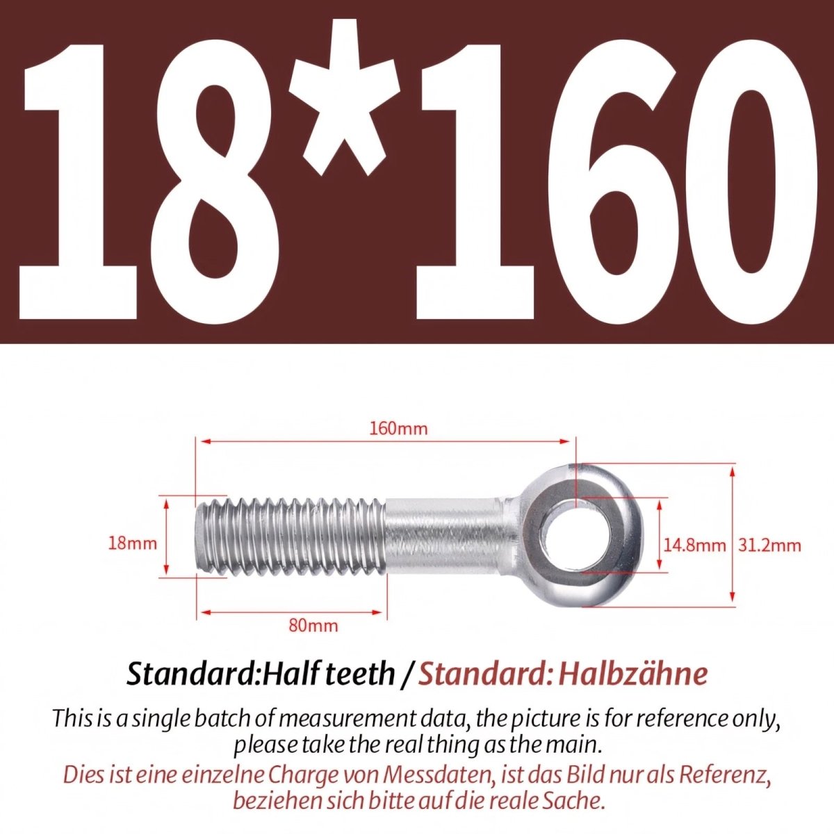 M16 M18 Stainless Steel A2 Eye Bolts – Threaded Ring for Catenary Wire & Hanging - HomeDIYer