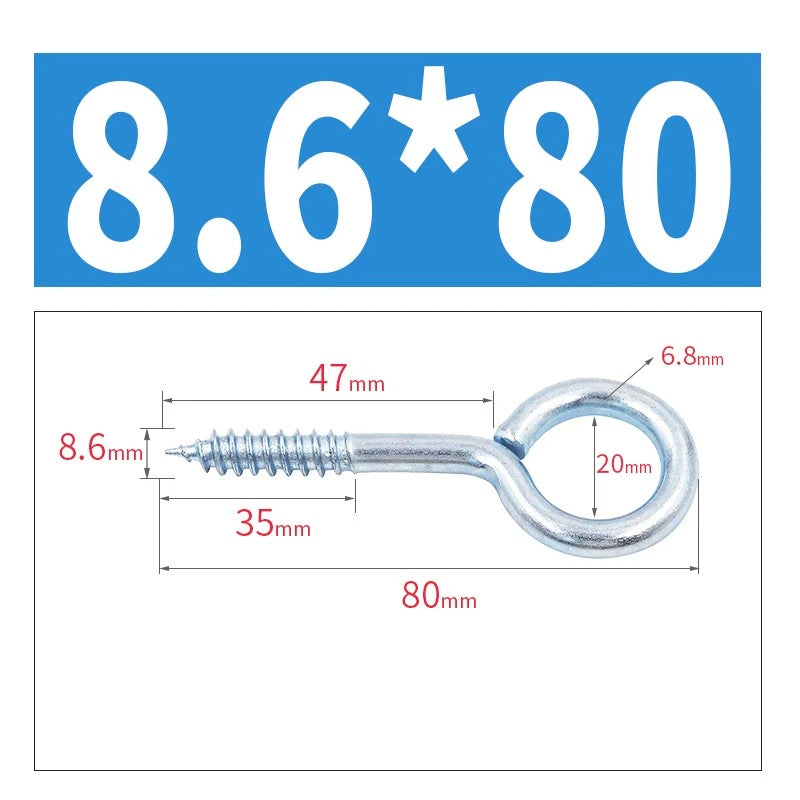 Screw-In Hooks & Eye Hooks — Galvanized, Nickel, Copper & Stainless, 1.1mm–8.6mm