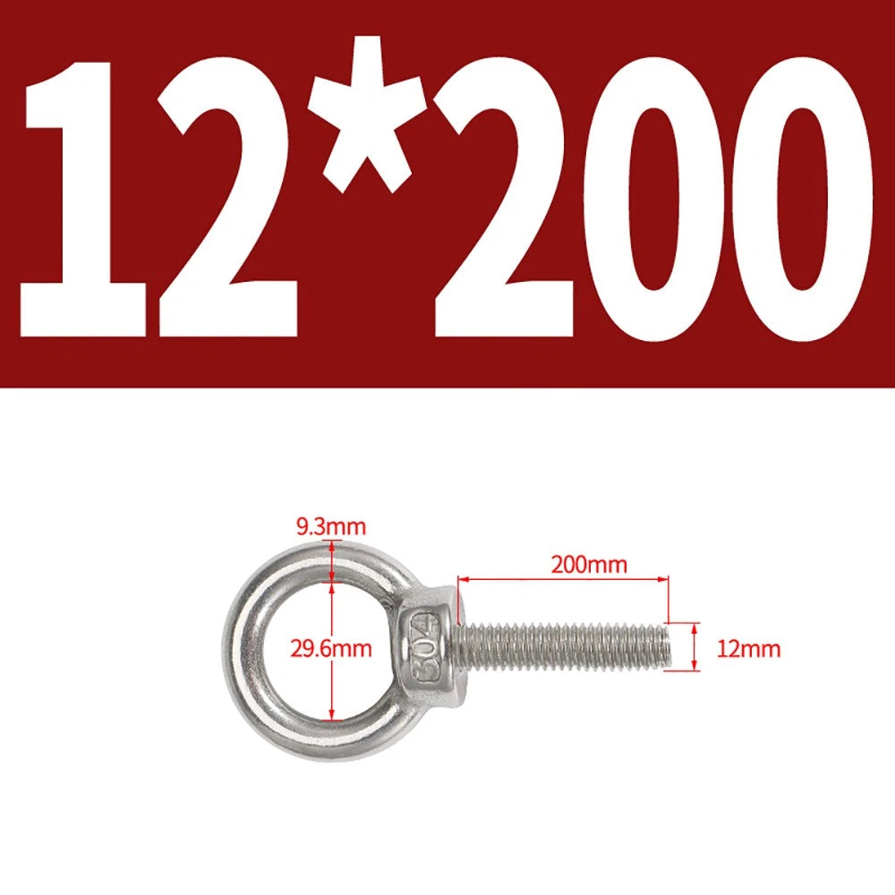 A2 Stainless Steel Eye Bolts DIN 580 — M10 M12 M14 M16 M18 M20 M24 Lifting Ring Bolt