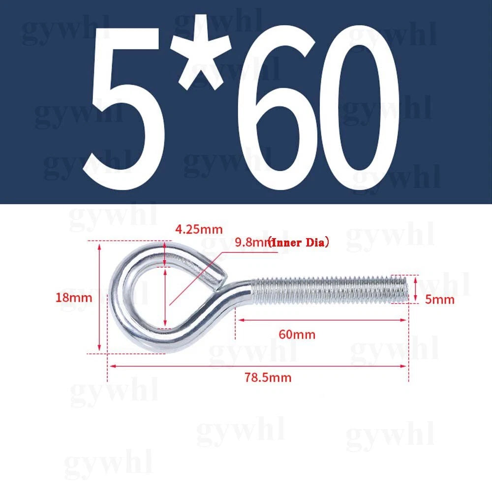 Galvanised Eye Screws Hooks Eye Bolts Closed Screws Rod Stainless Threaded Rings