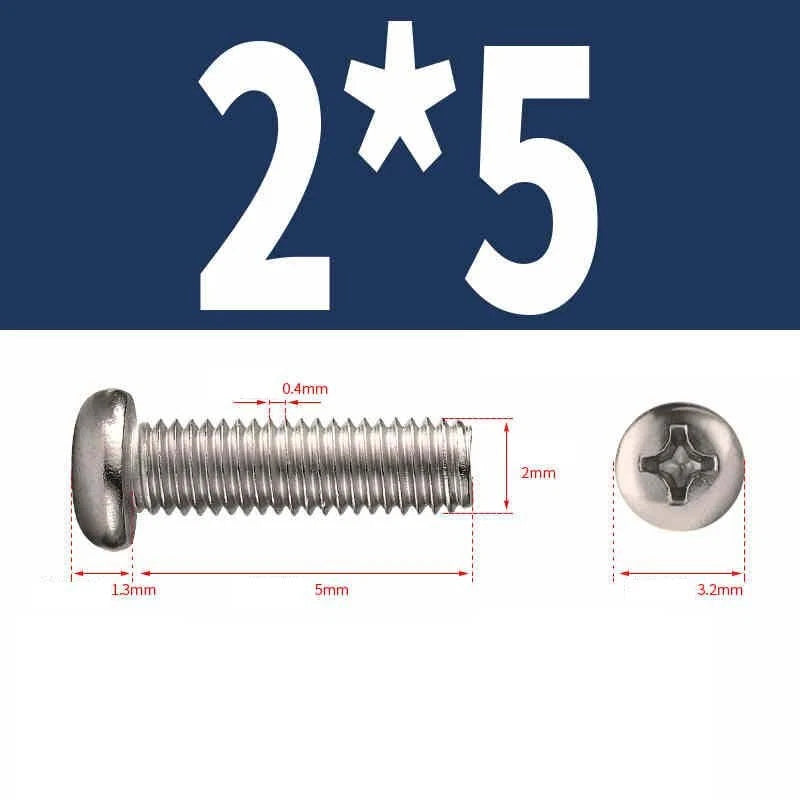 Phillips Pan Head Machine Screws M1.0–M6 | Nickel-Plated