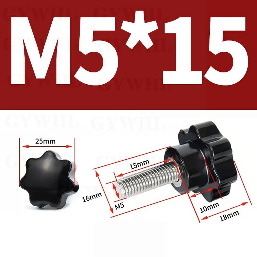 Star Bakelite Thumb Screws – Hand Clamping Knob Bolts, Stainless Steel Thread M3 to M12 - HomeDIYer