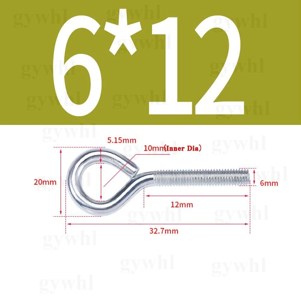 Galvanised Eye Screws Hooks Eye Bolts Closed Screws Rod Stainless Threaded Rings