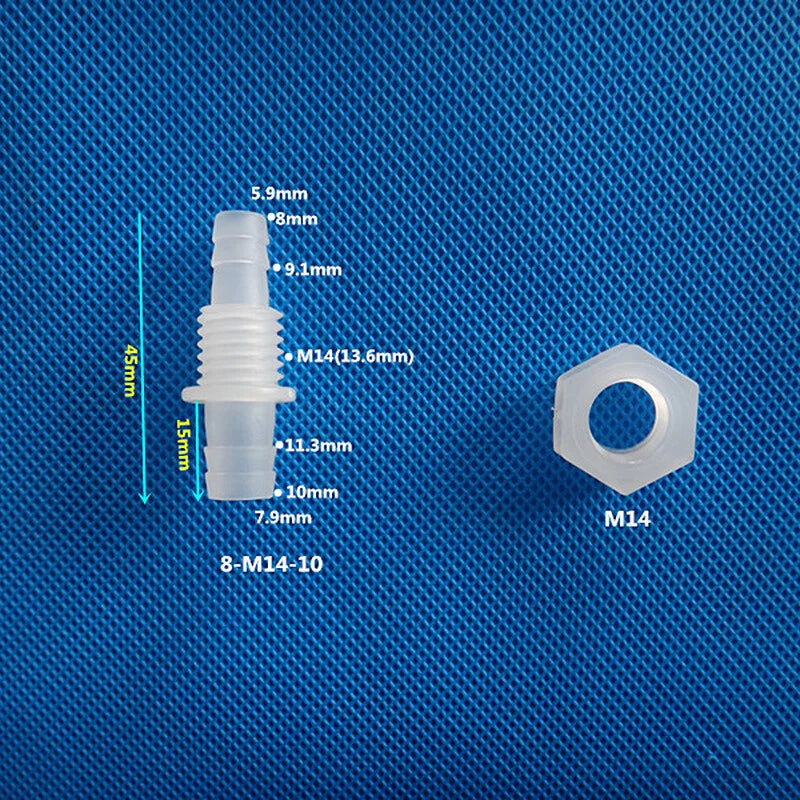 Plastic Barbed Bulkhead Fitting with Male Thread — Hose Tail Pipe Connector