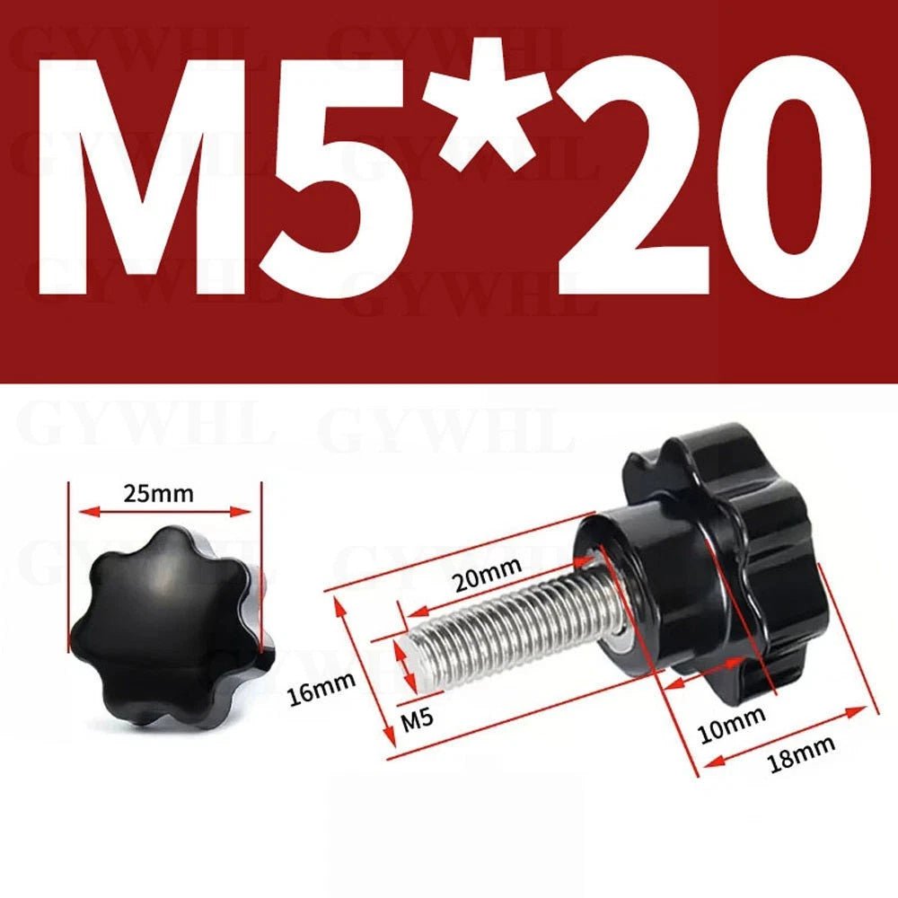 Star Bakelite Thumb Screws – Hand Clamping Knob Bolts, Stainless Steel Thread M3 to M12 - HomeDIYer