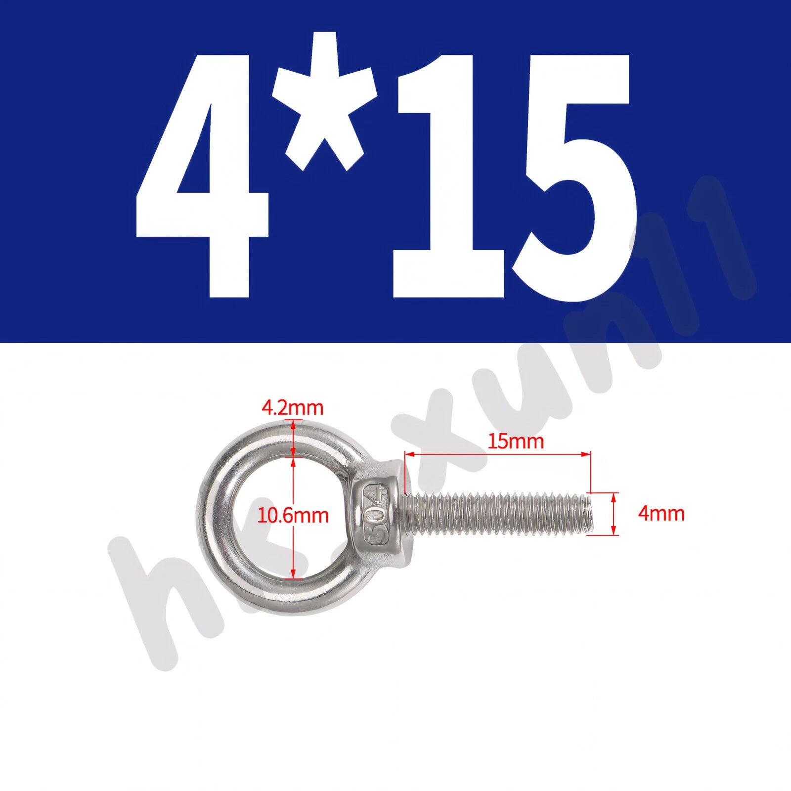 M3 M4 M5 M6 M8 M10 M12 TO M24 LIFTING EYE NUTS & BOLTS A2-304 STAINLESS STEEL