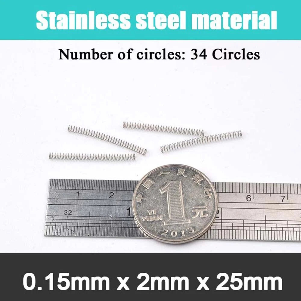10Pcs 0.15mm WireDia 304 Stainles Steel Compression Spring Pressure Small Spring