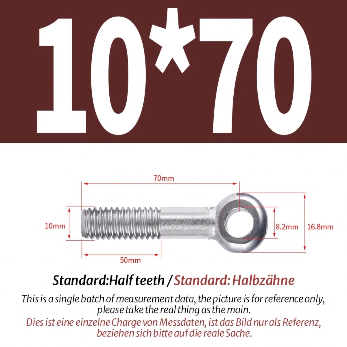 M8 M10 Stainless Steel Eye Bolts A2 — Threaded Ring Screws for Catenary Wire & Hanging - HomeDIYer