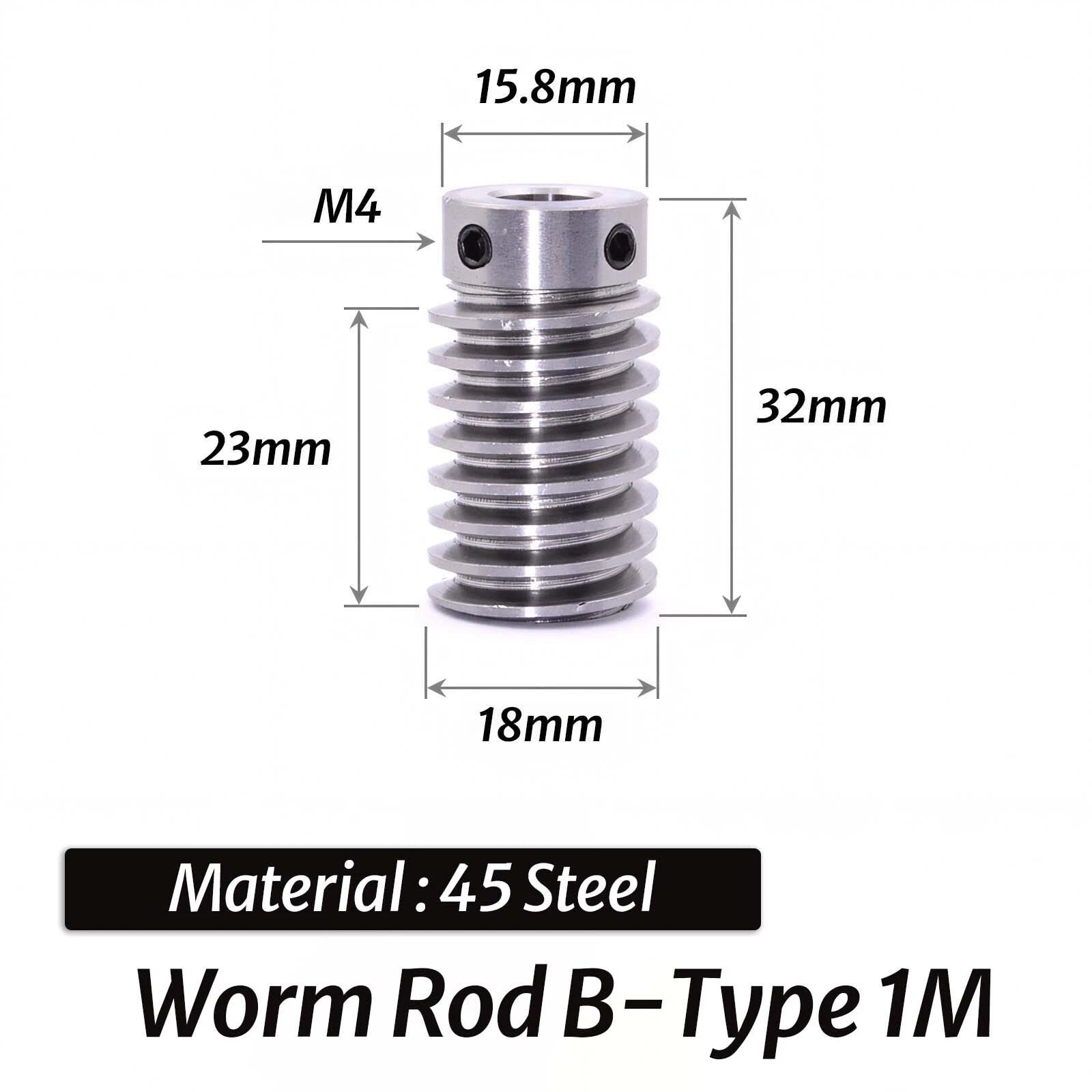 0.5/0.8/1/1.5 Module 20T to 60T Gear Copper Worm Wheel Gear & Worm Gear Shaft