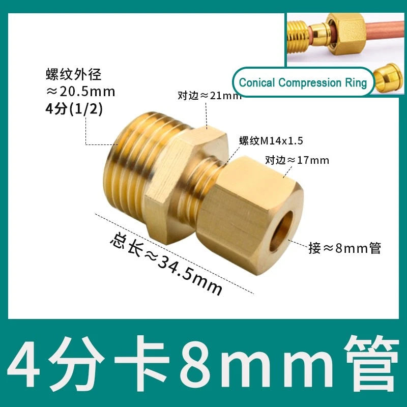 Brass Male Thread Compression Fittings – Circular, Conical & Double Ring, 1/8" to 1/2"