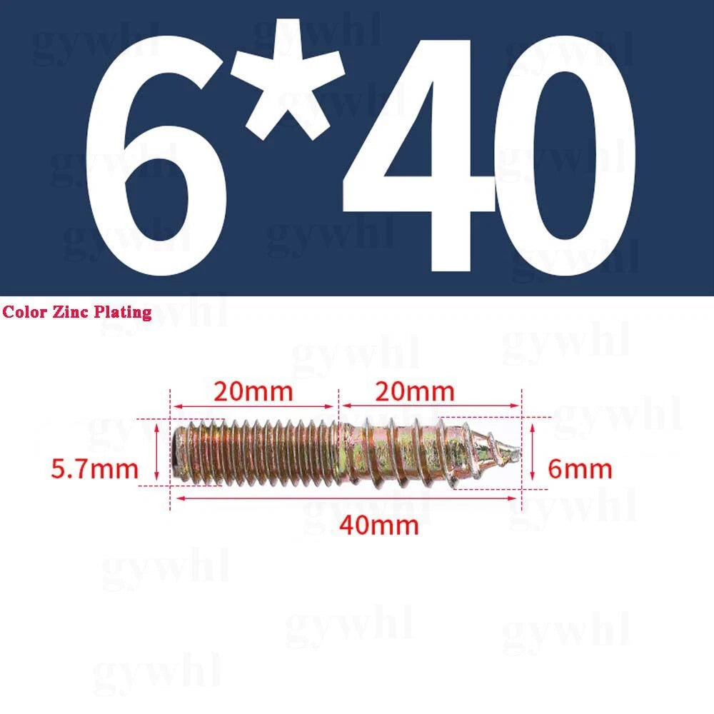 Wood To Metal Dowels Double Ended Threaded Furniture Screws M3 M4 M5 M6 8 10 M12
