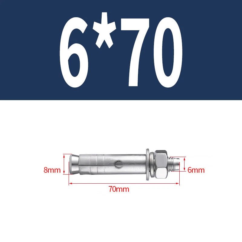 Hex Nut Expansion Sleeve Anchor Bolts — M6 to M20, Galvanized & Stainless Steel - HomeDIYer