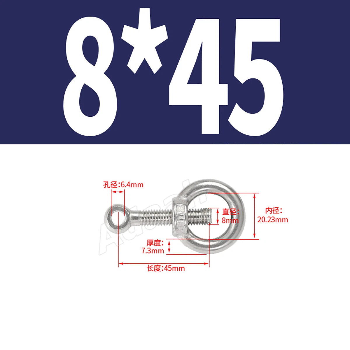 A2 Stainless Steel Lifting Eye Bolts with Ring Eye Nut M5,6,8,10,12,16,18,20,24