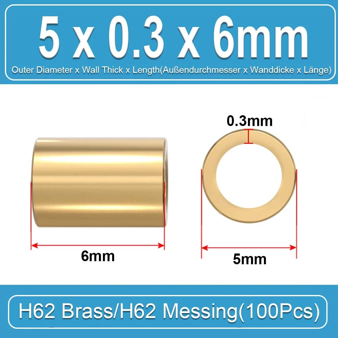 Brass Round Tube Pipe Hollow 2 2.5 3 3.5 4 4.5 5 6mm~10mm Many Sizes and Lengths