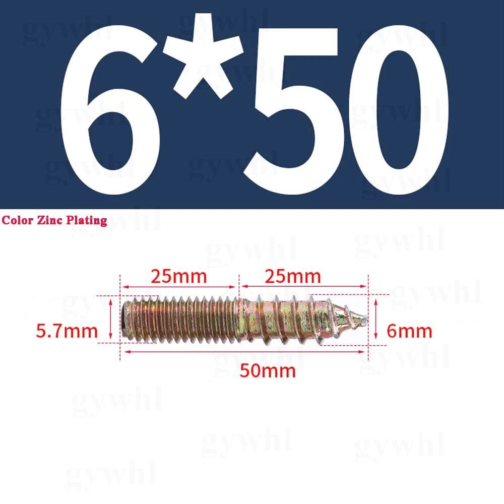 Wood To Metal Dowels Double Ended Threaded Furniture Screws M3 M4 M5 M6 8 10 M12
