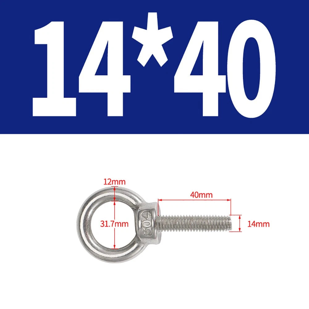 A2 Stainless Steel Eye Bolts DIN 580 — M10 M12 M14 M16 M18 M20 M24 Lifting Ring Bolt