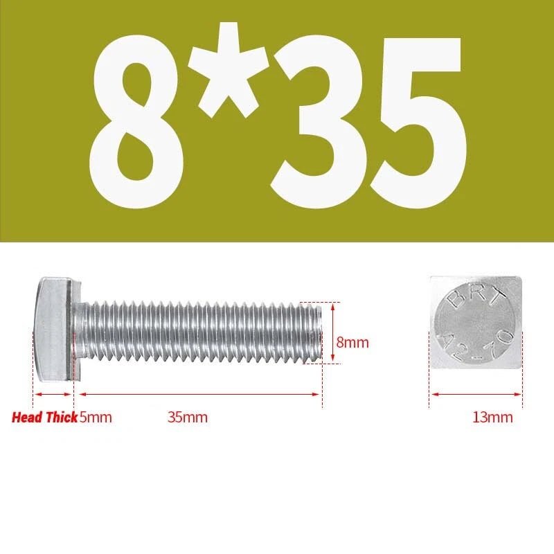 Square Head Bolts M4 M5 M6 M8 M10 M12 — A2 304 Stainless Steel, Multiple Lengths - HomeDIYer