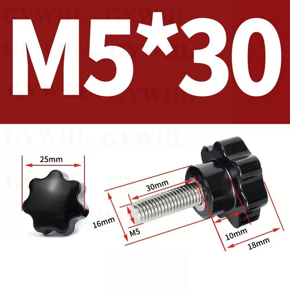 Star Bakelite Thumb Screws – Hand Clamping Knob Bolts, Stainless Steel Thread M3 to M12 - HomeDIYer