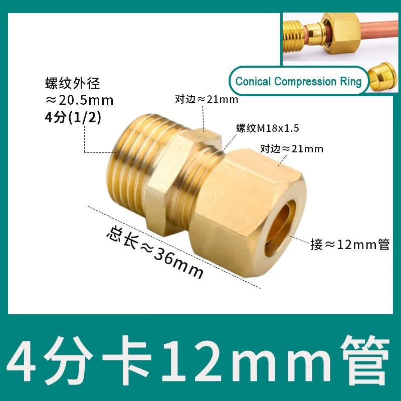 Brass Male Thread Compression Fittings – Circular, Conical & Double Ring, 1/8" to 1/2"