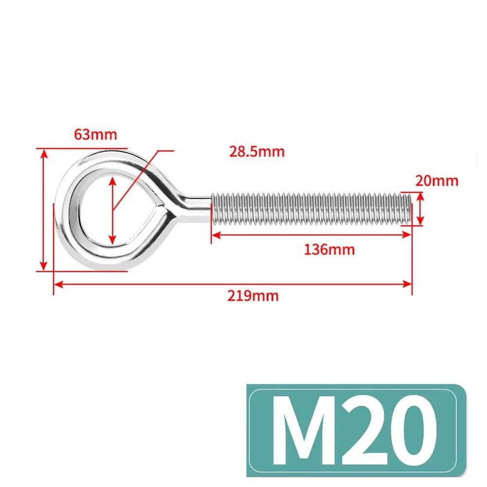 Metric Eye Bolt & Hook Screw — Stainless Steel, M4–M24, Standard & Left Hand Thread - HomeDIYer