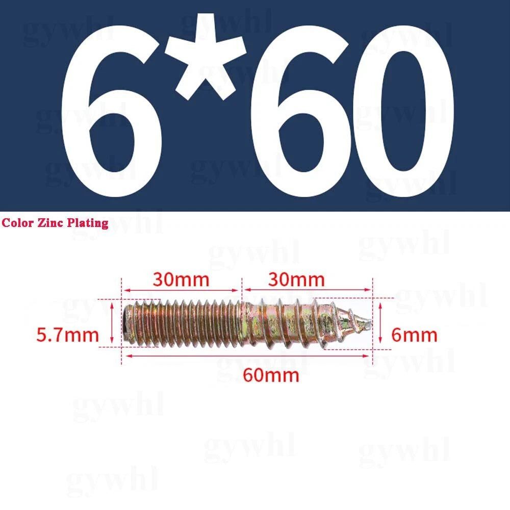 Wood To Metal Dowels Double Ended Threaded Furniture Screws M3 M4 M5 M6 8 10 M12