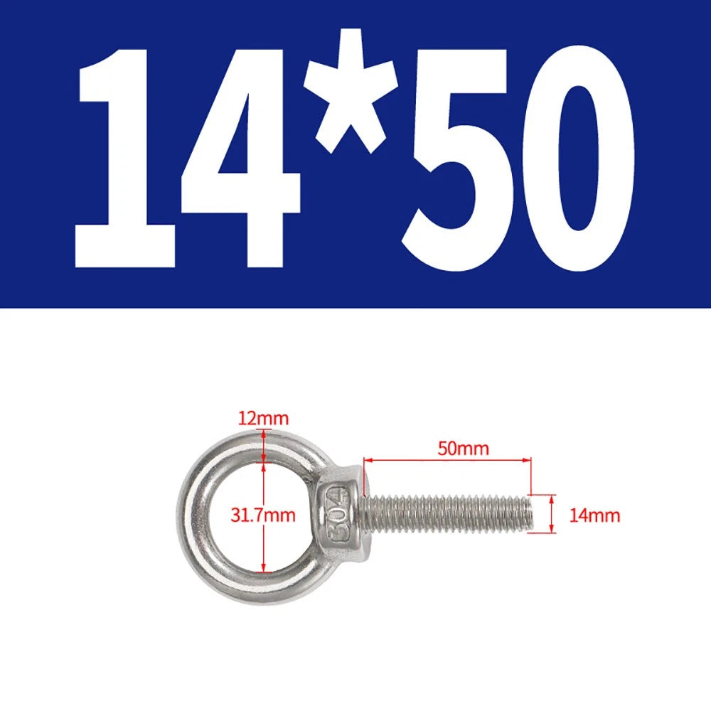 A2 Stainless Steel Eye Bolts DIN 580 — M10 M12 M14 M16 M18 M20 M24 Lifting Ring Bolt