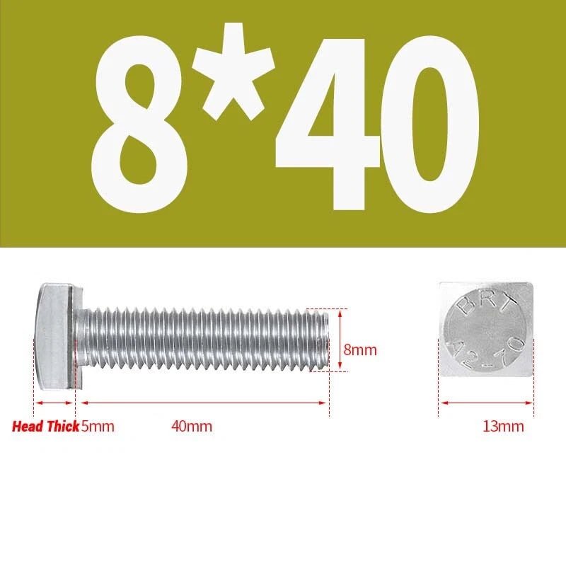 Square Head Bolts M4 M5 M6 M8 M10 M12 — A2 304 Stainless Steel, Multiple Lengths - HomeDIYer