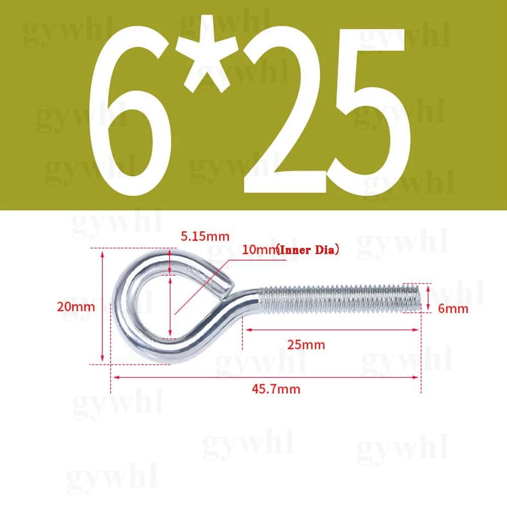 Galvanised Eye Screws Hooks Eye Bolts Closed Screws Rod Stainless Threaded Rings