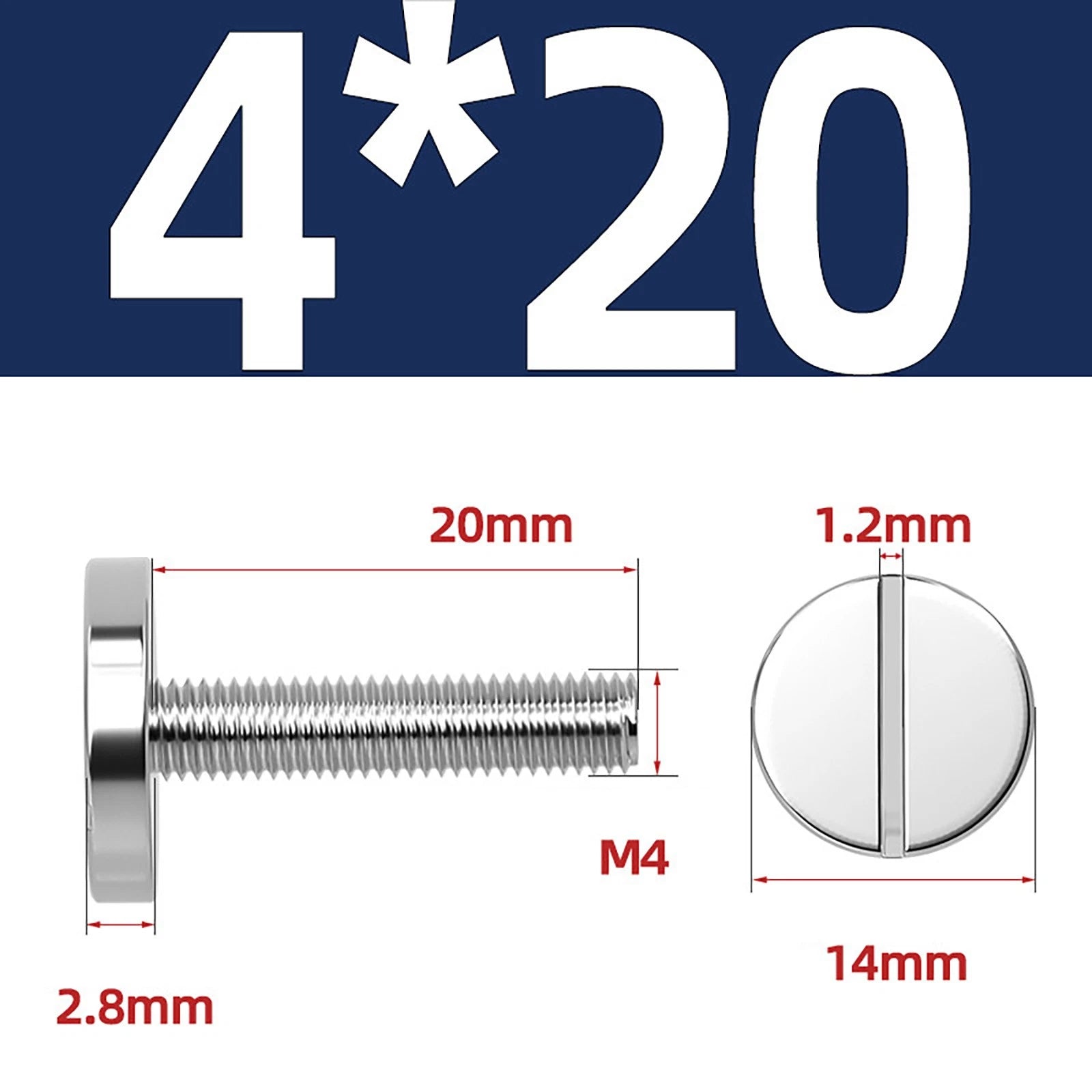 A2 Stainless Steel Slotted Large Head Machine Screws — Wide Pan Bolt DIN 921 | M2–M10