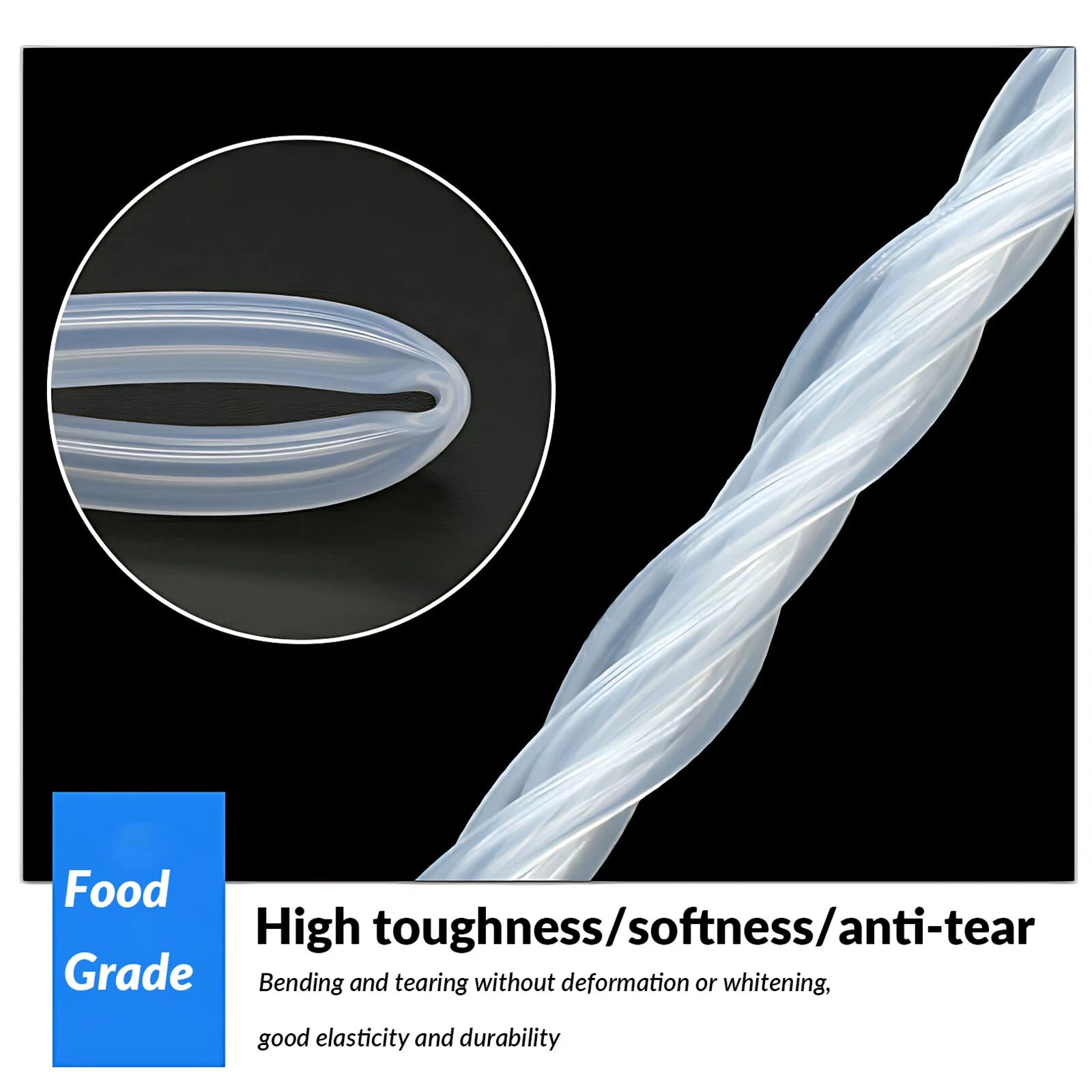 Food Grade Clear Silicone Tubing — Flexible Transparent Hose for Beer, Milk & Fluid Transfer